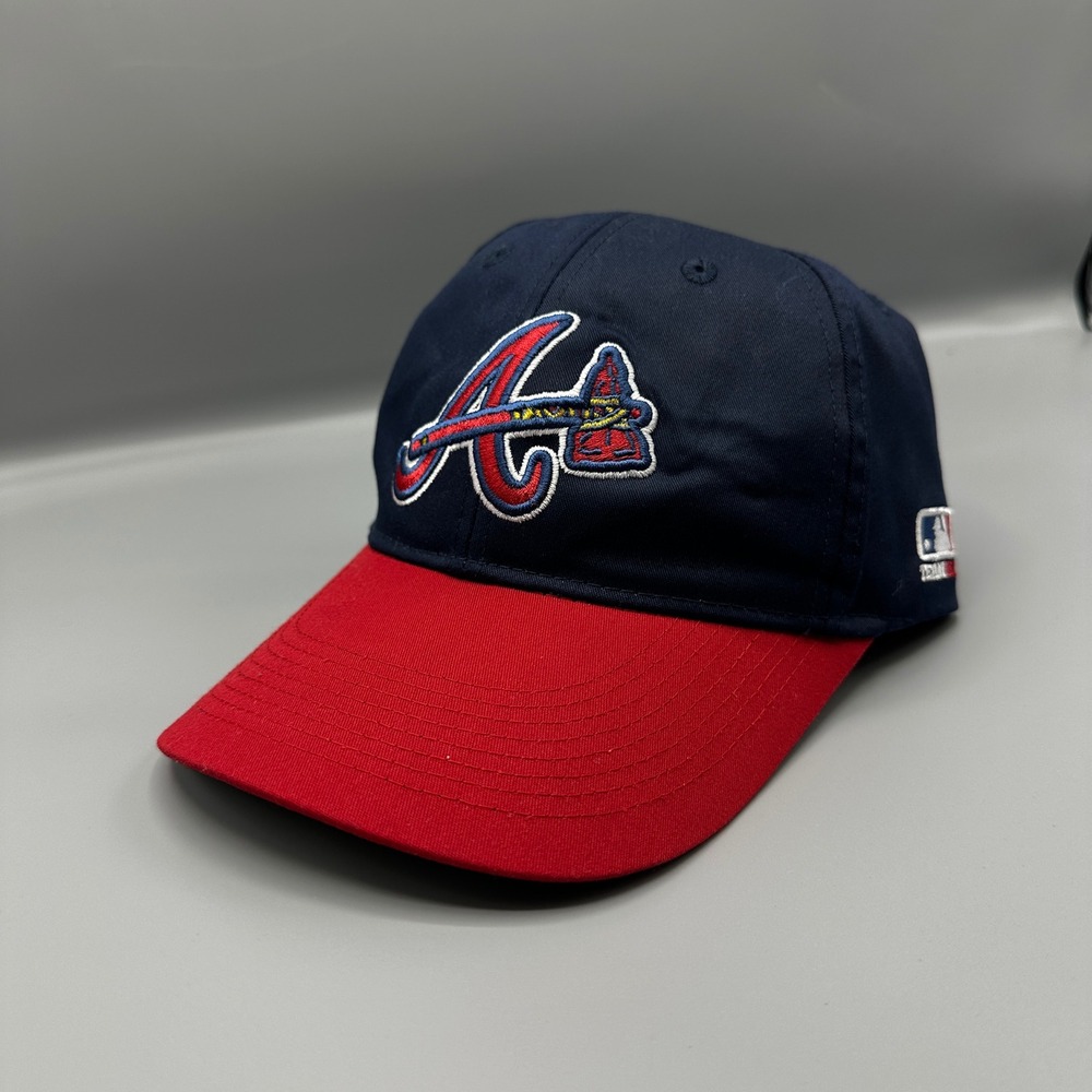 Atlanta Braves MLB Baseball Hat OC Sports Navy Blue Red Adjustable OSFM Cap
